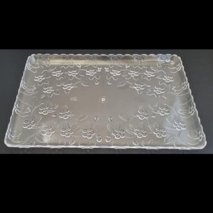 سینی کریستالی _پک ده عددی_مناسب سرو و پذیرایی_طرح کریستال(پلاستیک شفاف)